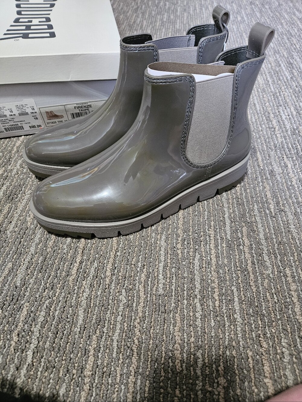 Women's Cougar Glossy Grey Chelsea Rain Boots